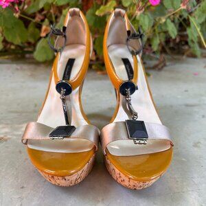 Vintage Italian Wedges - Gianfranco Ferre - 1990's Shoes - Size 8